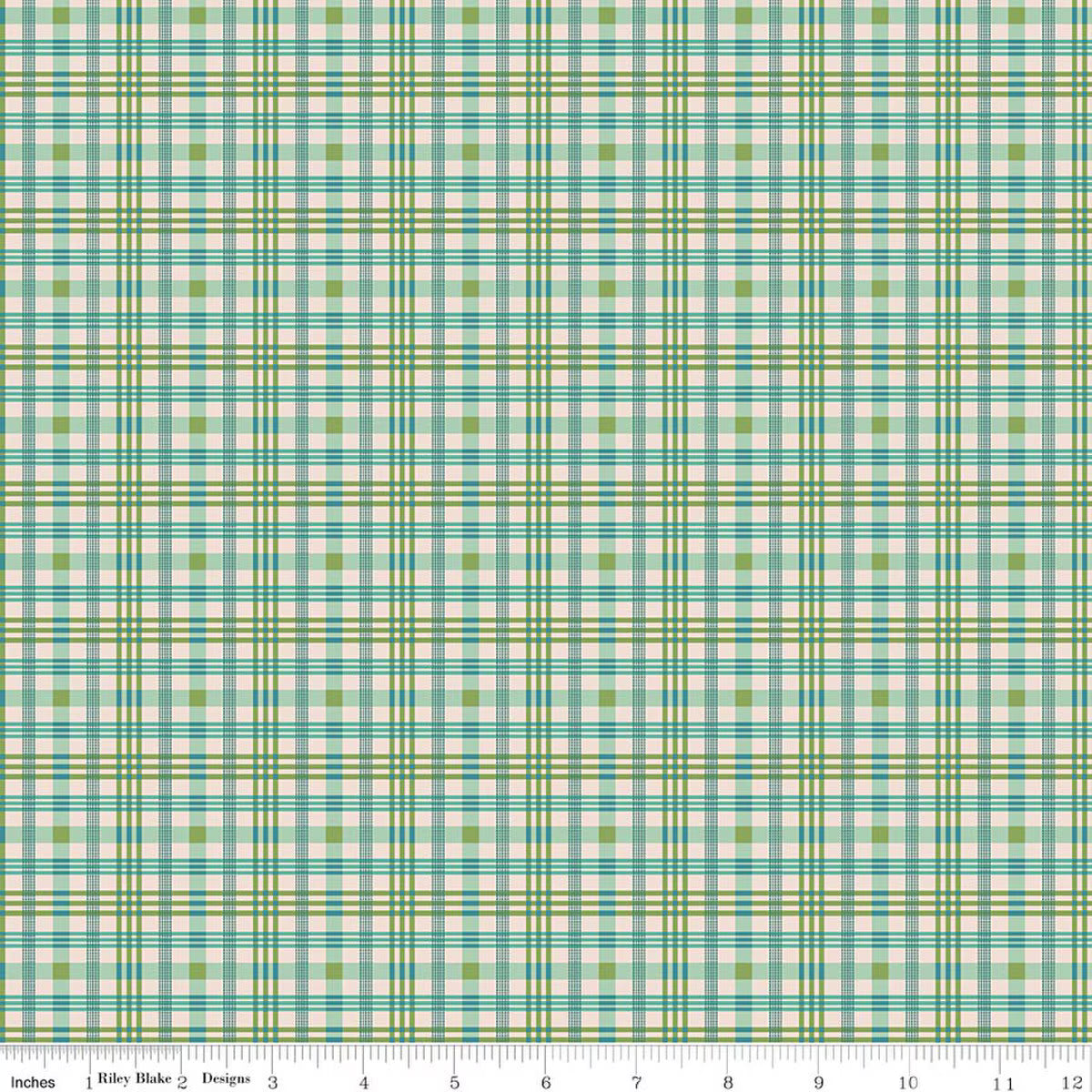 Farmer's Daughter – Quilting Cotton Fabric – Plaid - Sea Glass