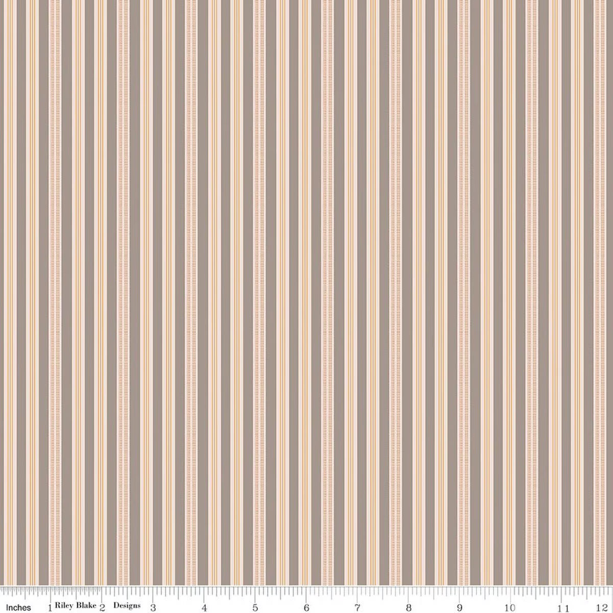 Farmer's Daughter – Quilting Cotton Fabric – Ticking - Pewter