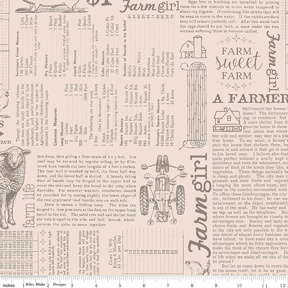 Farmer's Daughter – Quilting Cotton Background – Farm Life - Rustic