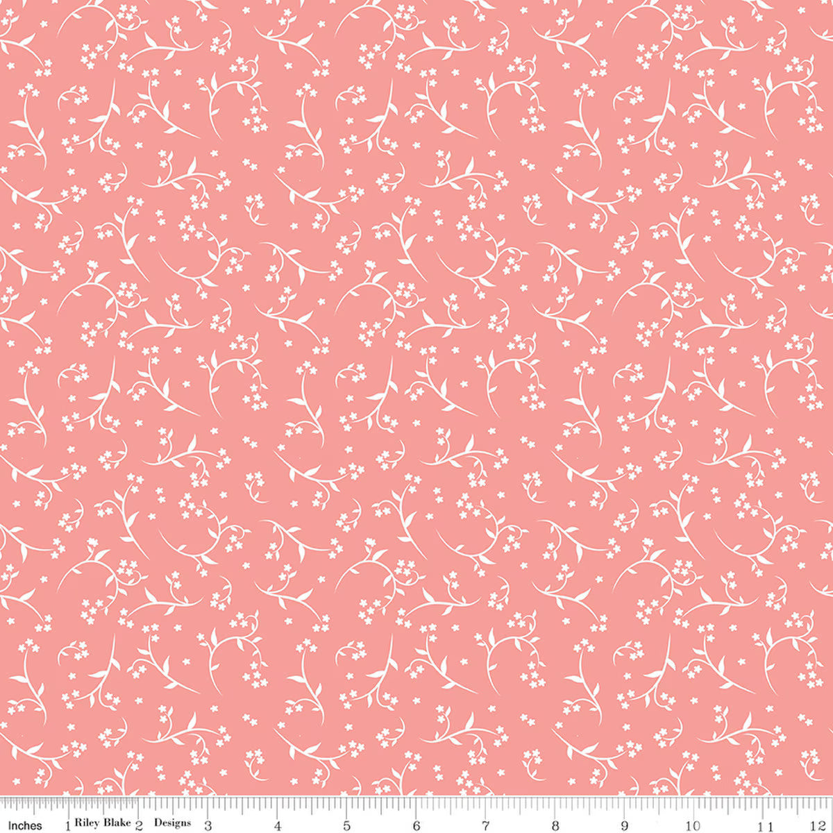 Front Porch - Quilting Cotton Fabric - Porch Stems - Coral