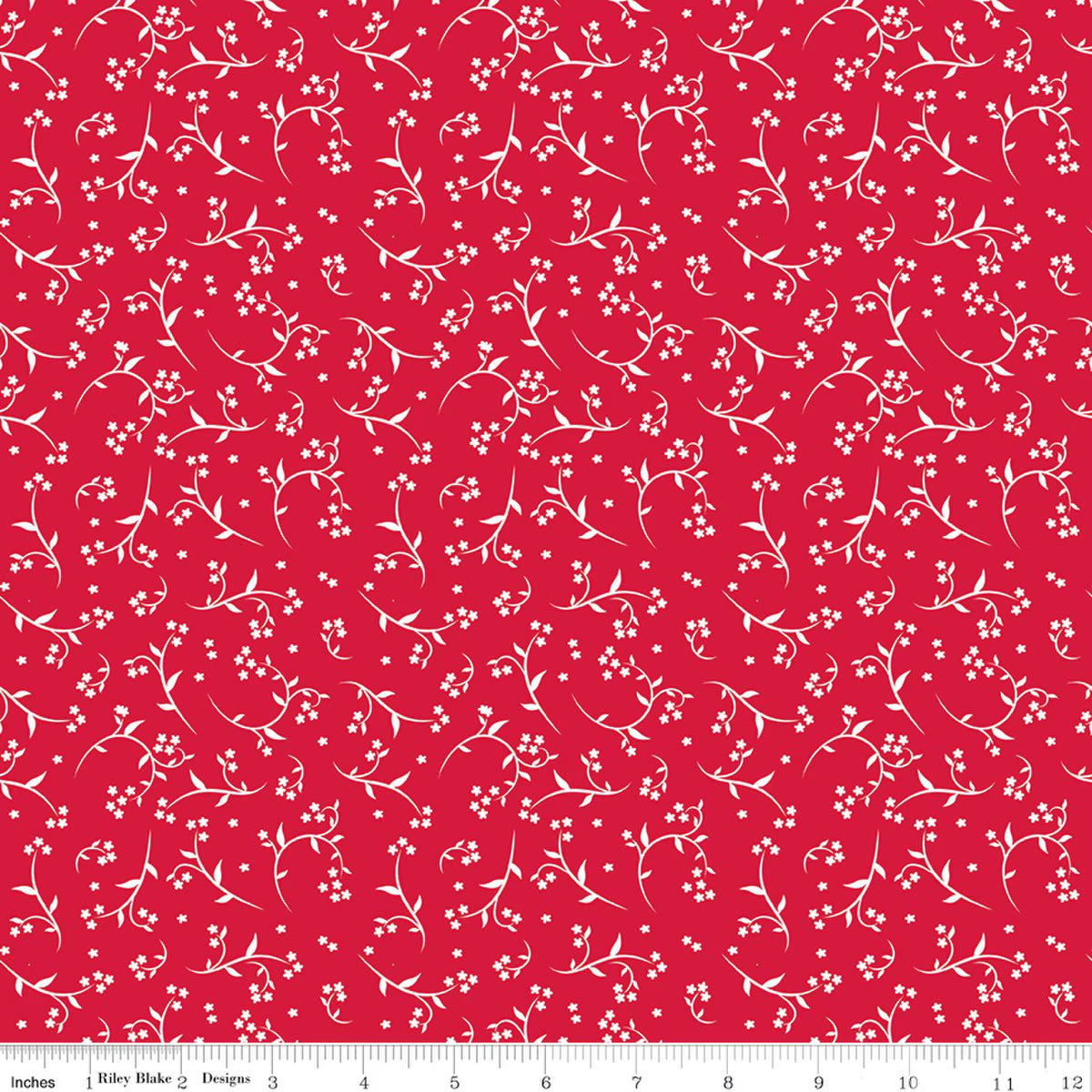 Front Porch - Quilting Cotton Fabric - Porch Stems - Red