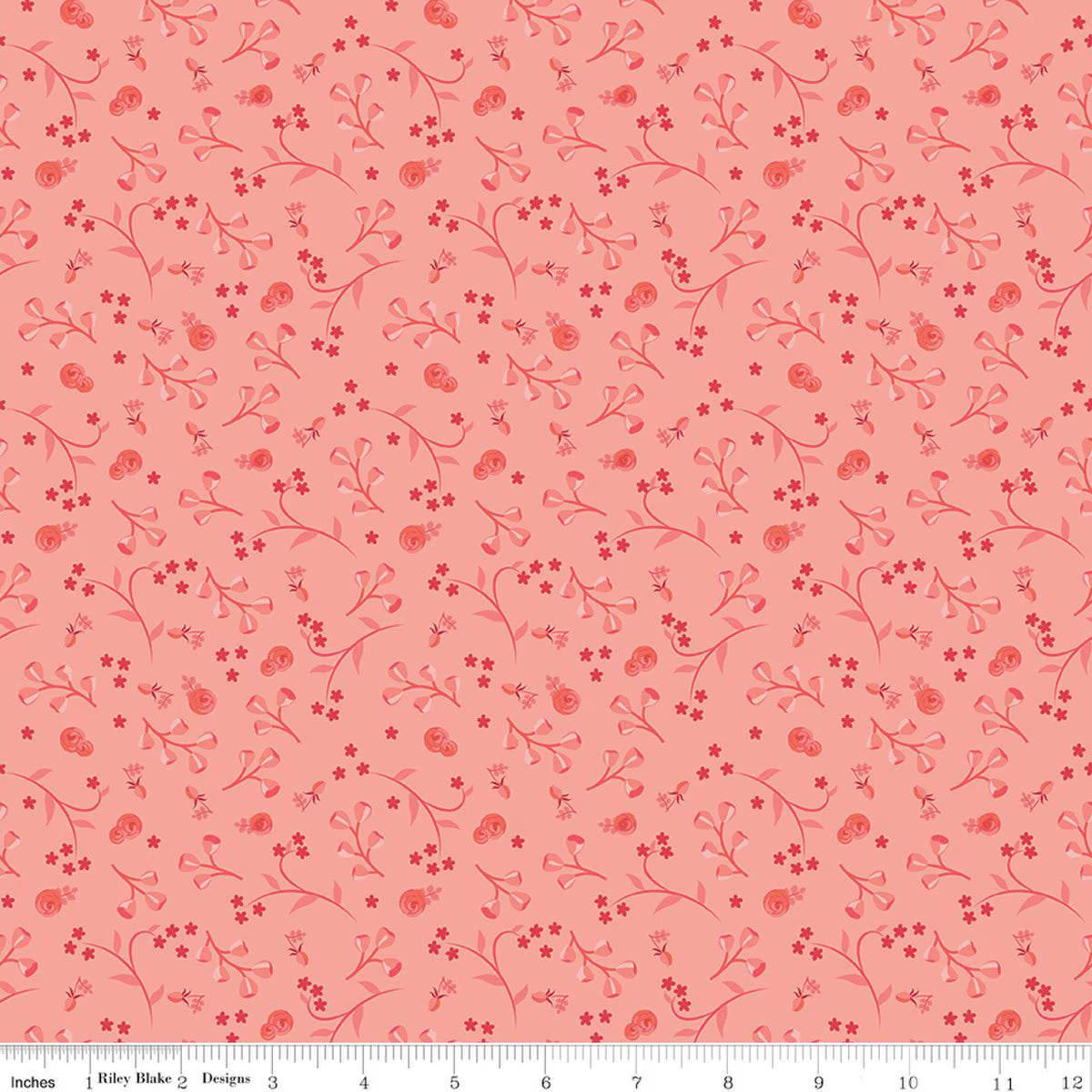 Front Porch - Quilting Cotton Fabric - Floral - Coral