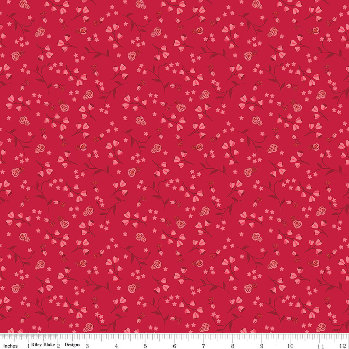 Front Porch - Quilting Cotton Fabric - Floral - Red