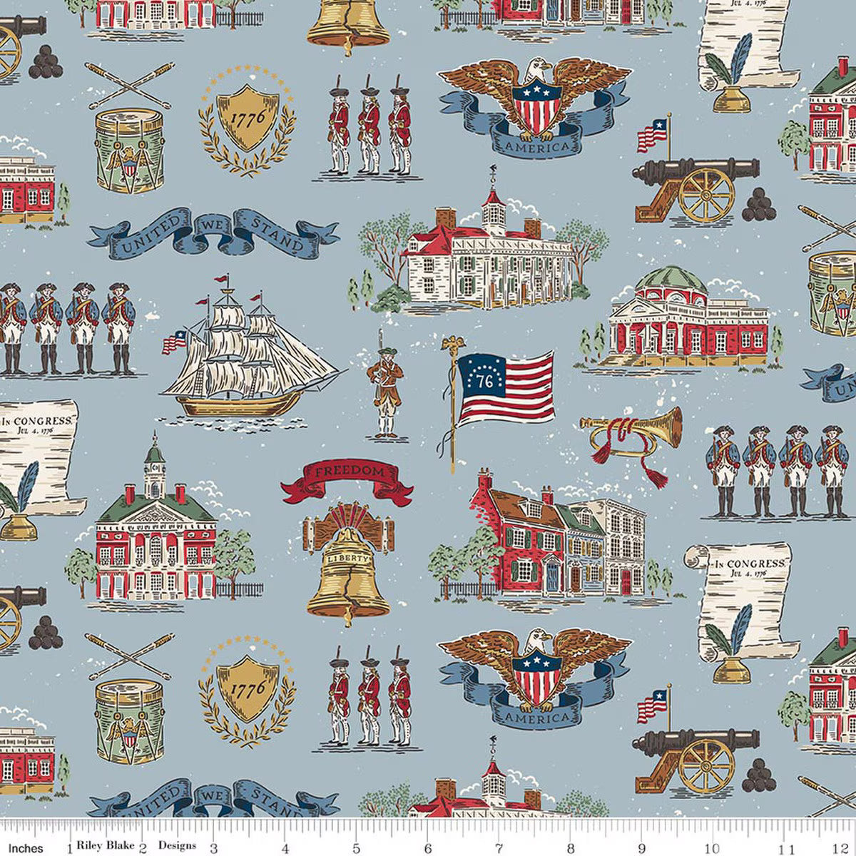 Independence - Quilting Cotton - Main - Blue