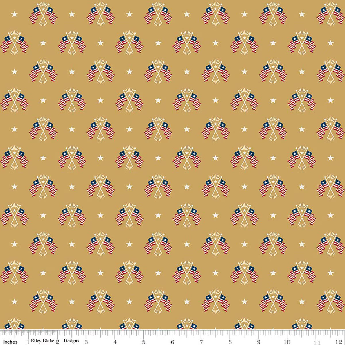 Independence - Quilting Cotton - Old Glory - Gold