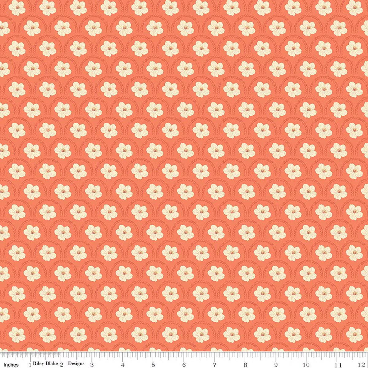 Southern Charm - Quilting Cotton Fabric - Peach Blossoms - Rouge