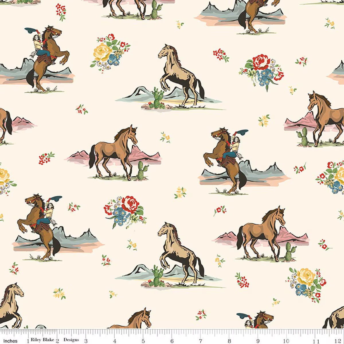 Cowgirl - Quilting Cotton Fabric - Main - Cream
