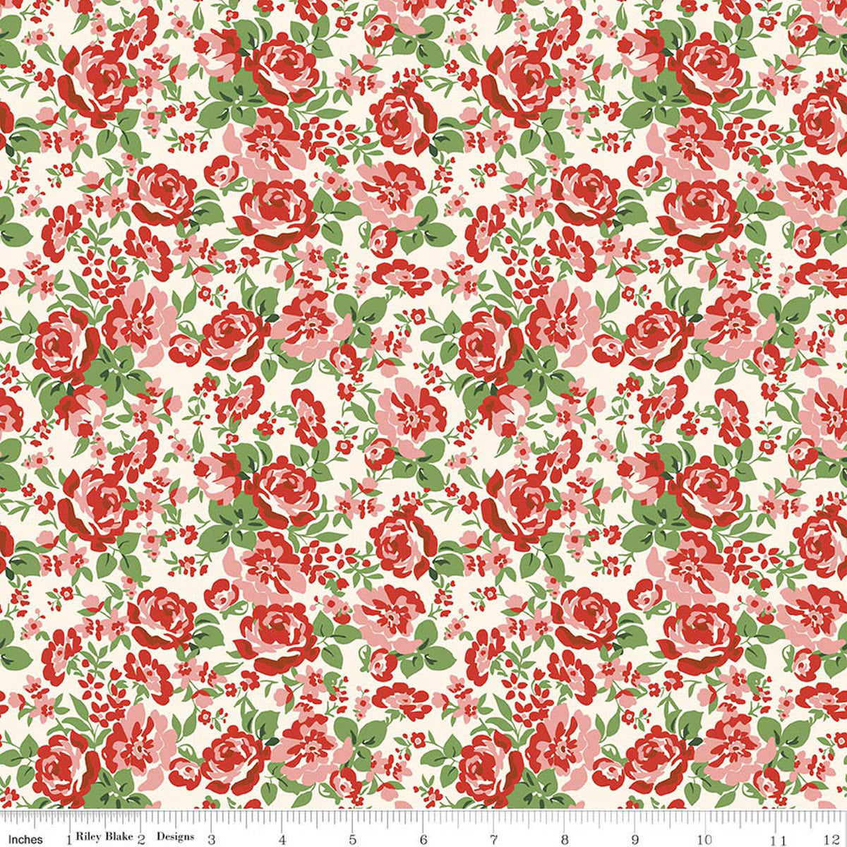 Cowgirl - Quilting Cotton Fabric - Floral - Red
