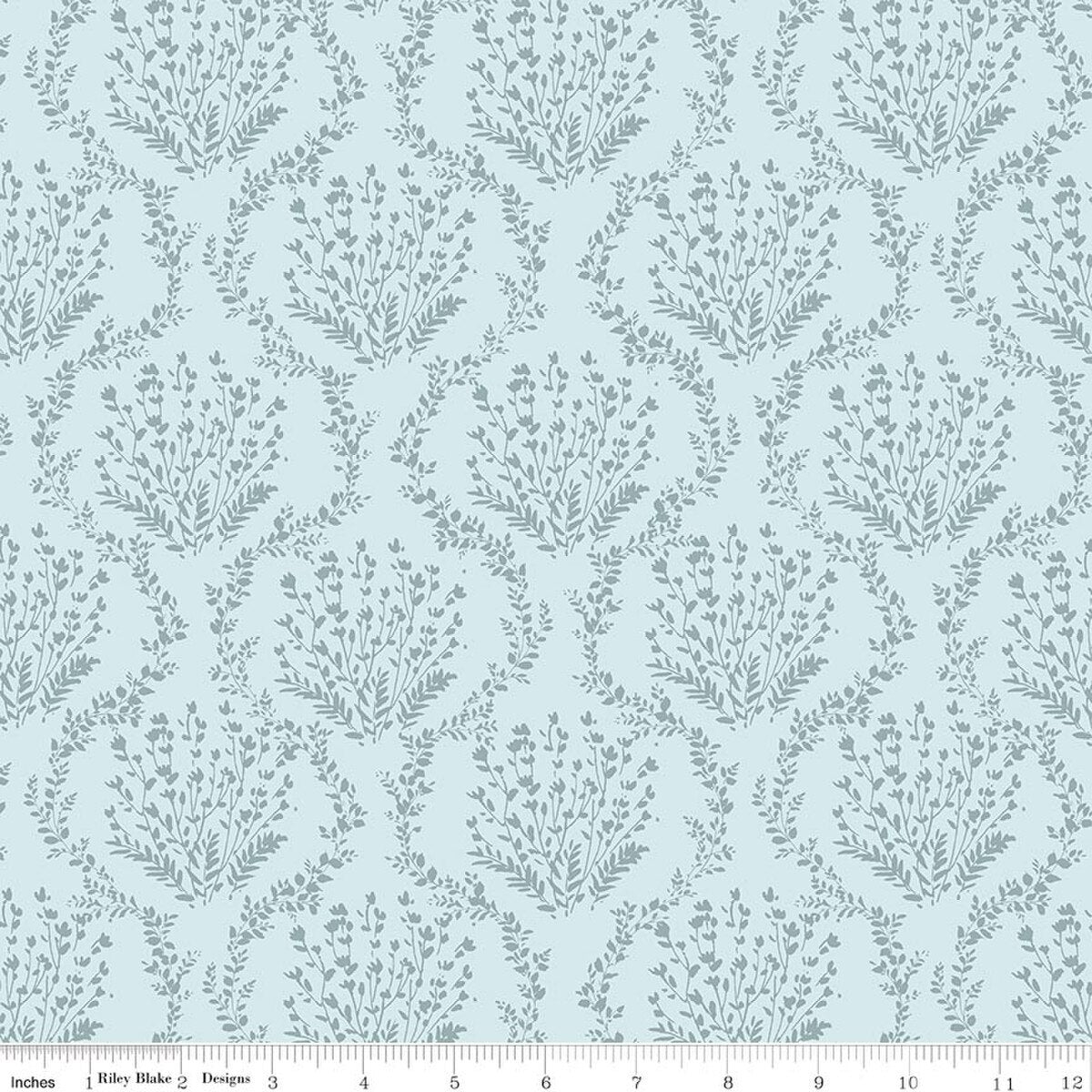 Sketchbook - Quilting Cotton Fabric - Vines - Blue