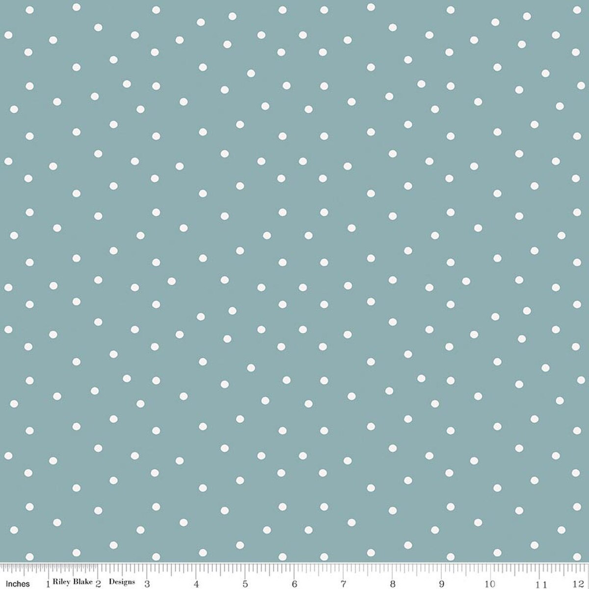 Sketchbook - Quilting Cotton Fabric - Dots - Dusty Blue