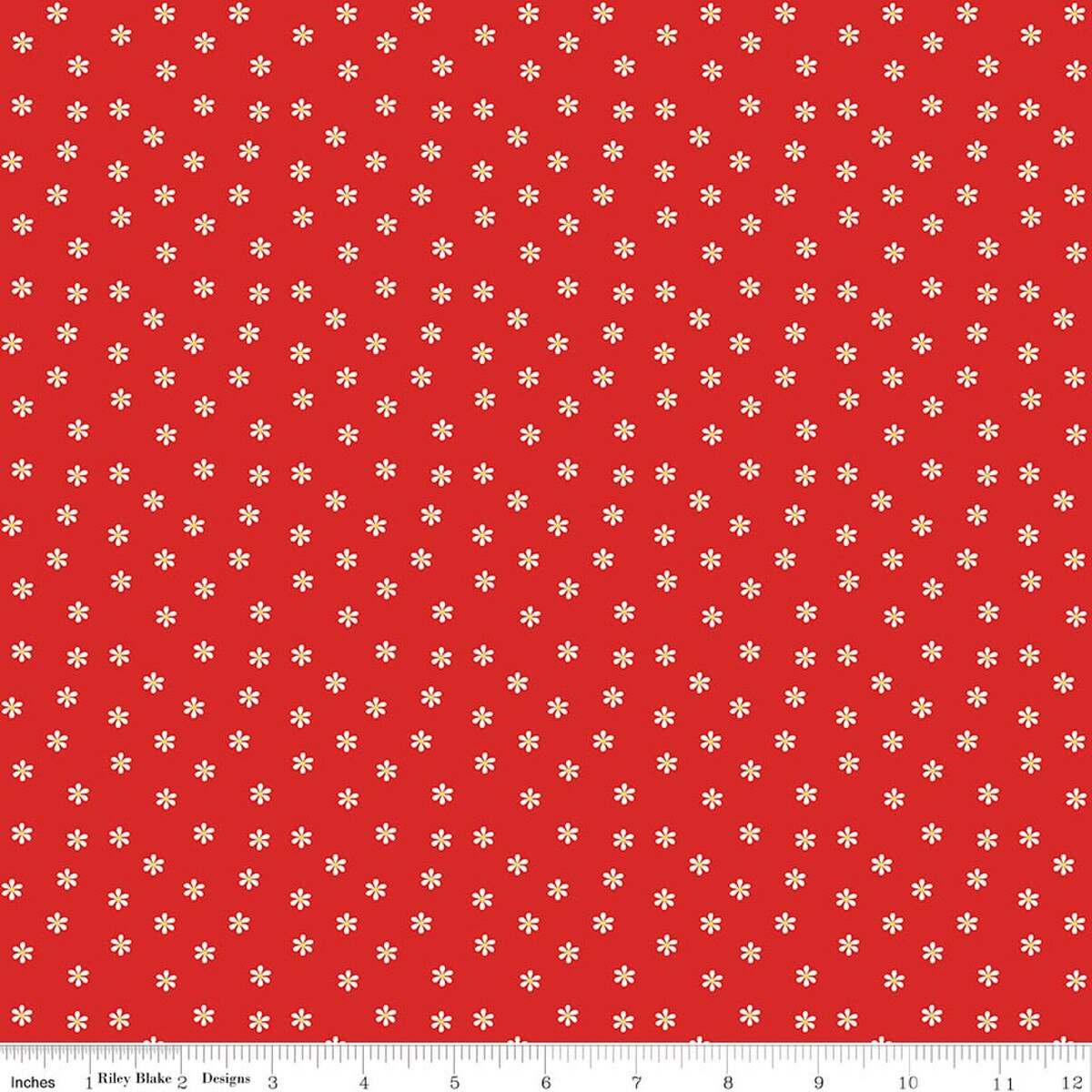 Summer's in Town - Quilting Cotton - Daisies - Red