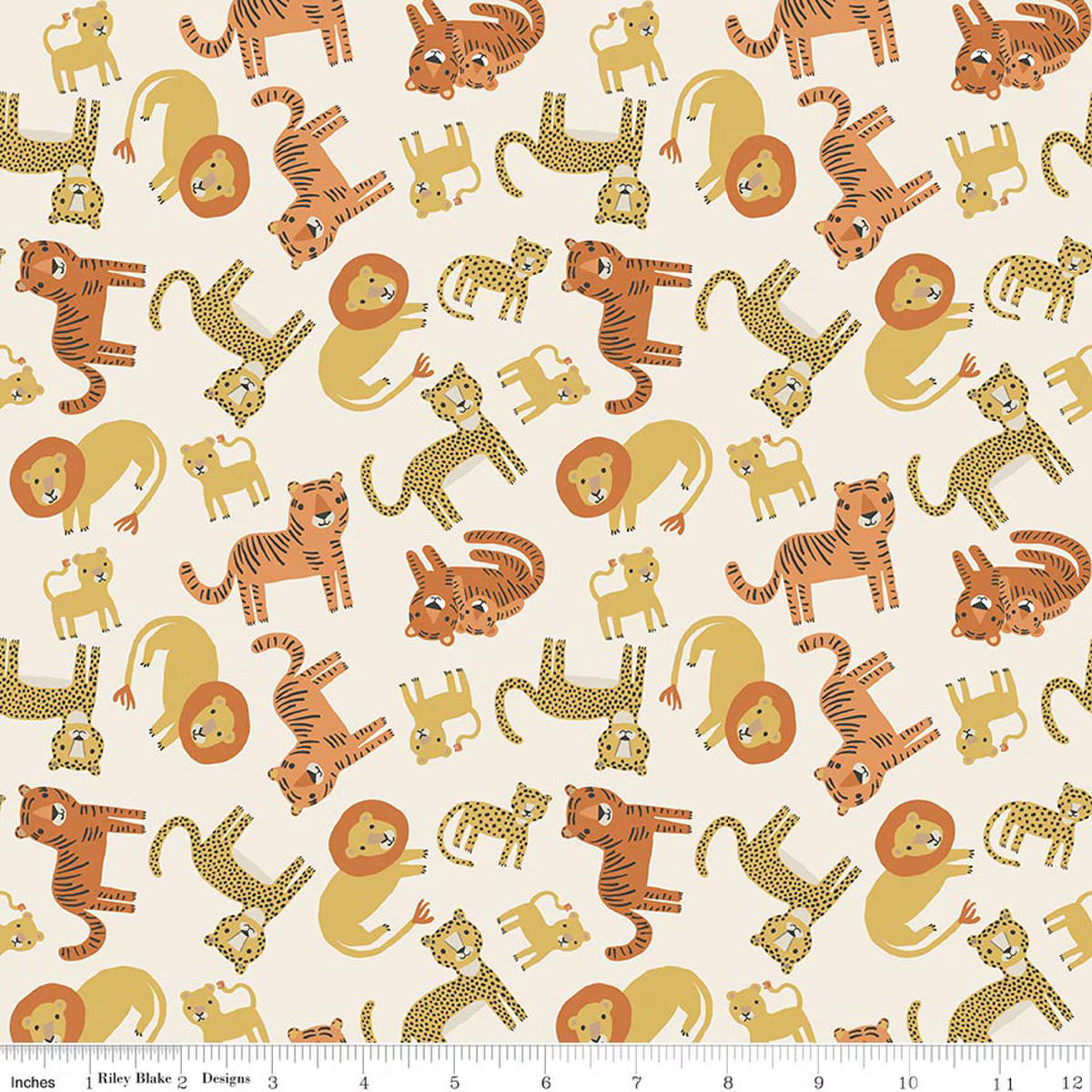 Leo & Savannah - Quilting Cotton - Animal Toss - Cream