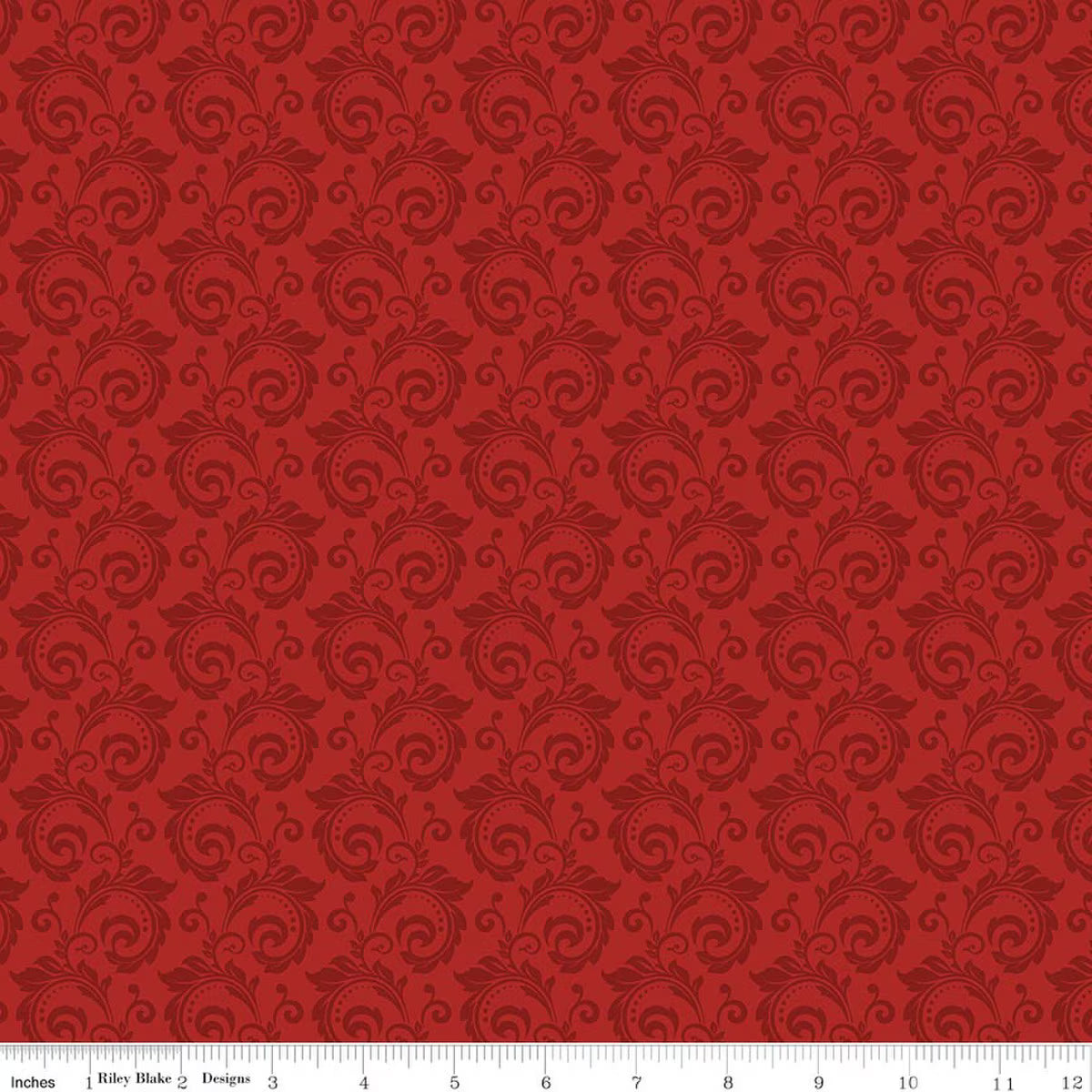 Christmas Greetings - Quilting Cotton Fabric - Scroll - Red
