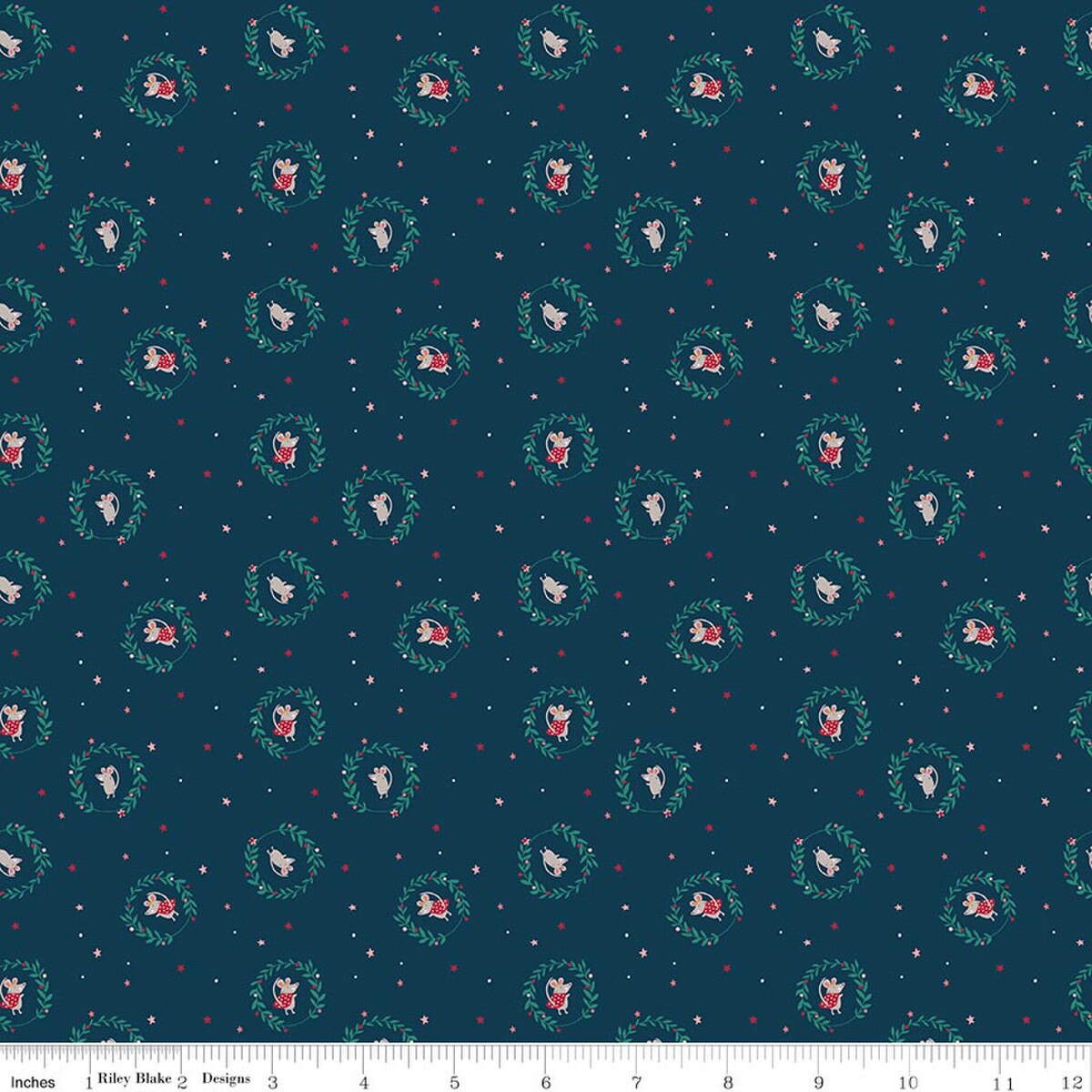 Nutcracker Tradition - Quilting Cotton Fabric - Christmas Mice - Midnight