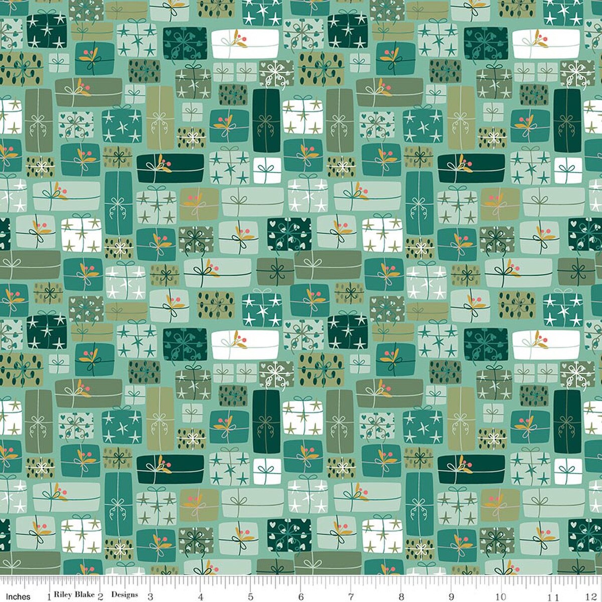 Nutcracker Tradition - Quilting Cotton Fabric - Gifts of Giving - Spearmint