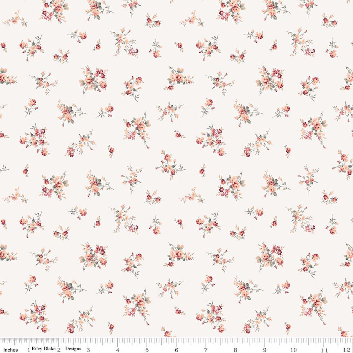 Daybreak on the Prairie - Quilting Cotton Fabric - Garden Bouquet - Cream
