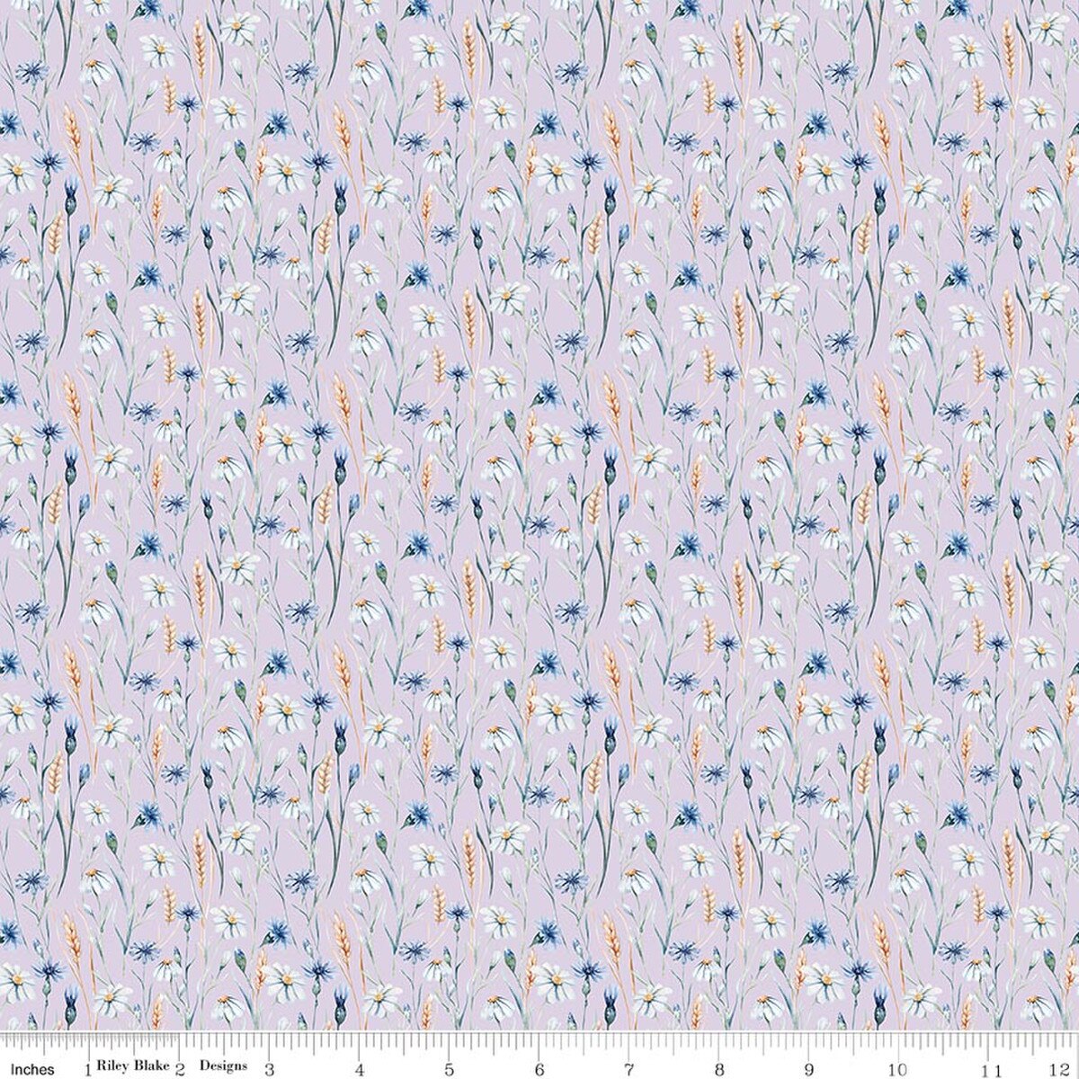 Daybreak on the Prairie - Quilting Cotton Fabric - Wildflowers - Purple