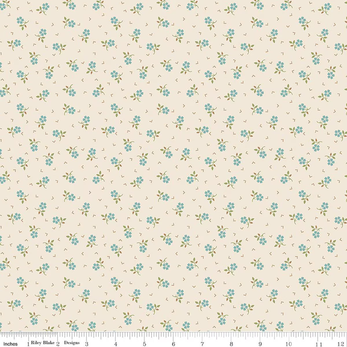 Baked With Love - Quilting Cotton Fabric - Thankful - Wedgewood