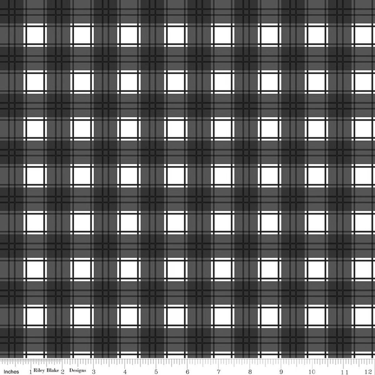 Evergreen Wishes - Quilting Cotton Fabric - Plaid - Black