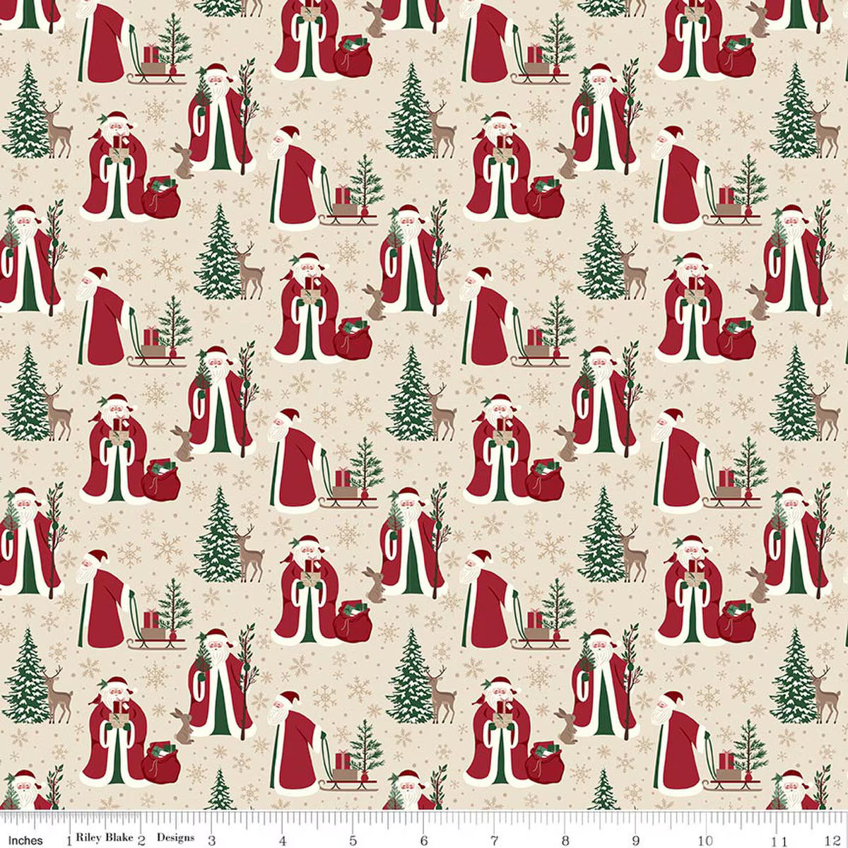 Christmas Time - Quilting Cotton Fabric - Main - Linen