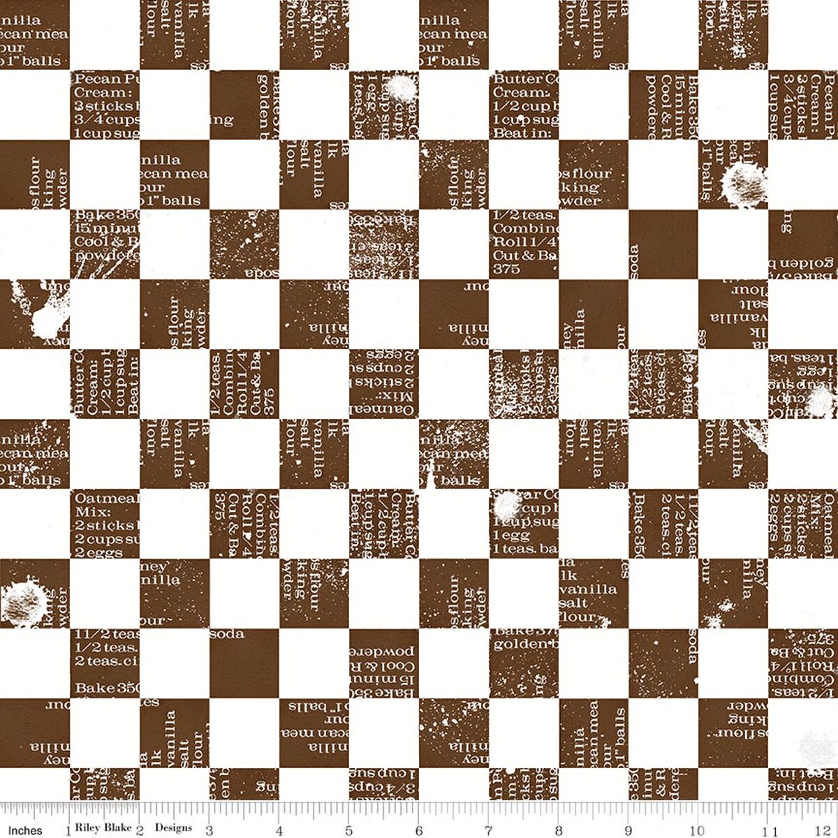 Gingerbread - Quilting Cotton Fabric - Ingredients Check - Brown