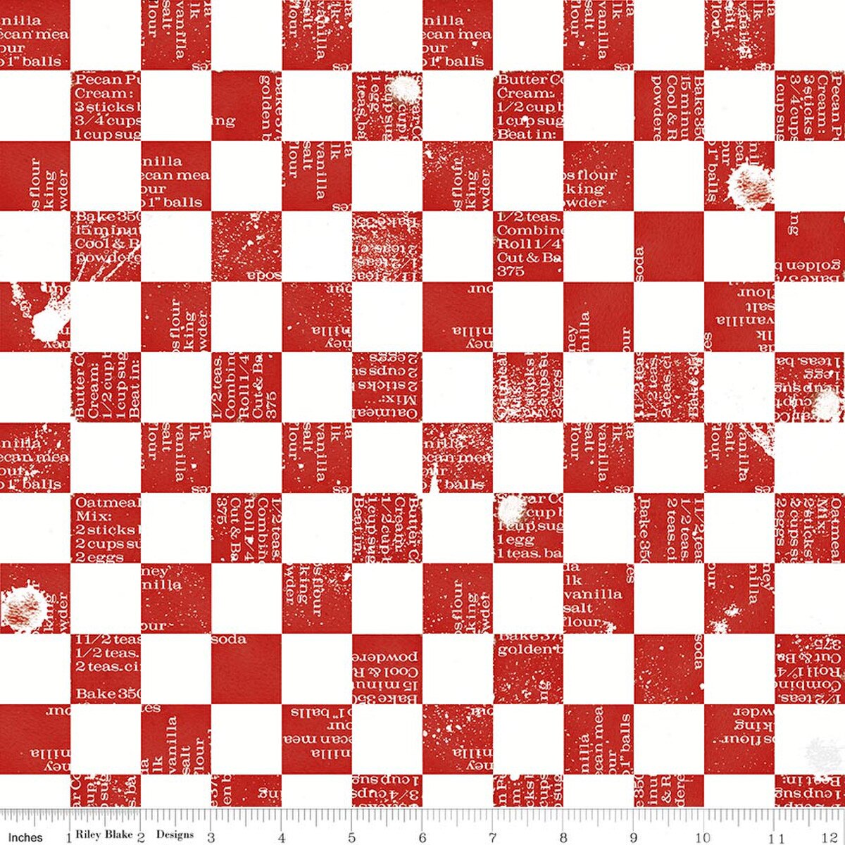 Gingerbread - Quilting Cotton Fabric - Ingredients Check - Red