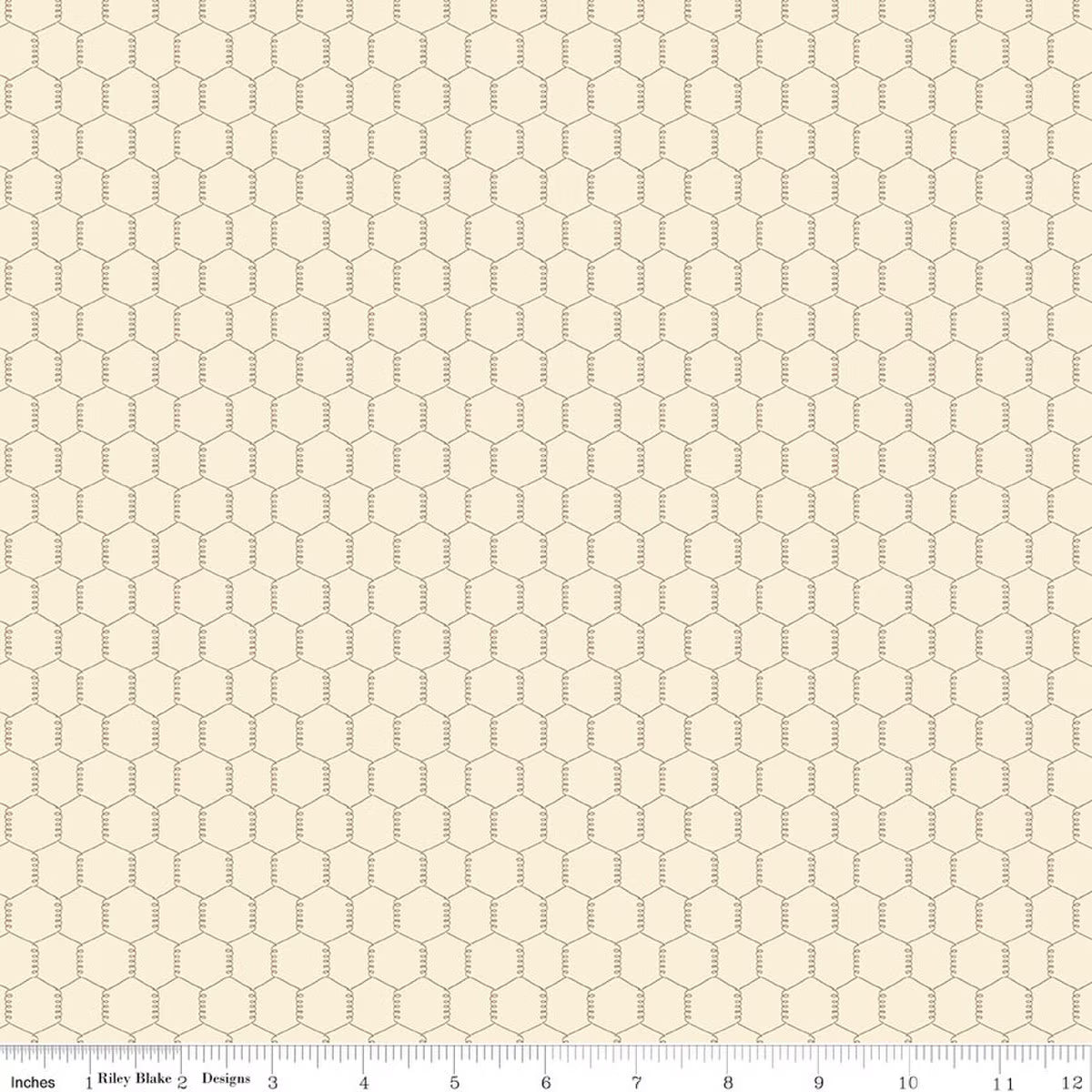 Lil' Farm Friends - Quilting Cotton Fabric - Chicken Wire - Cream