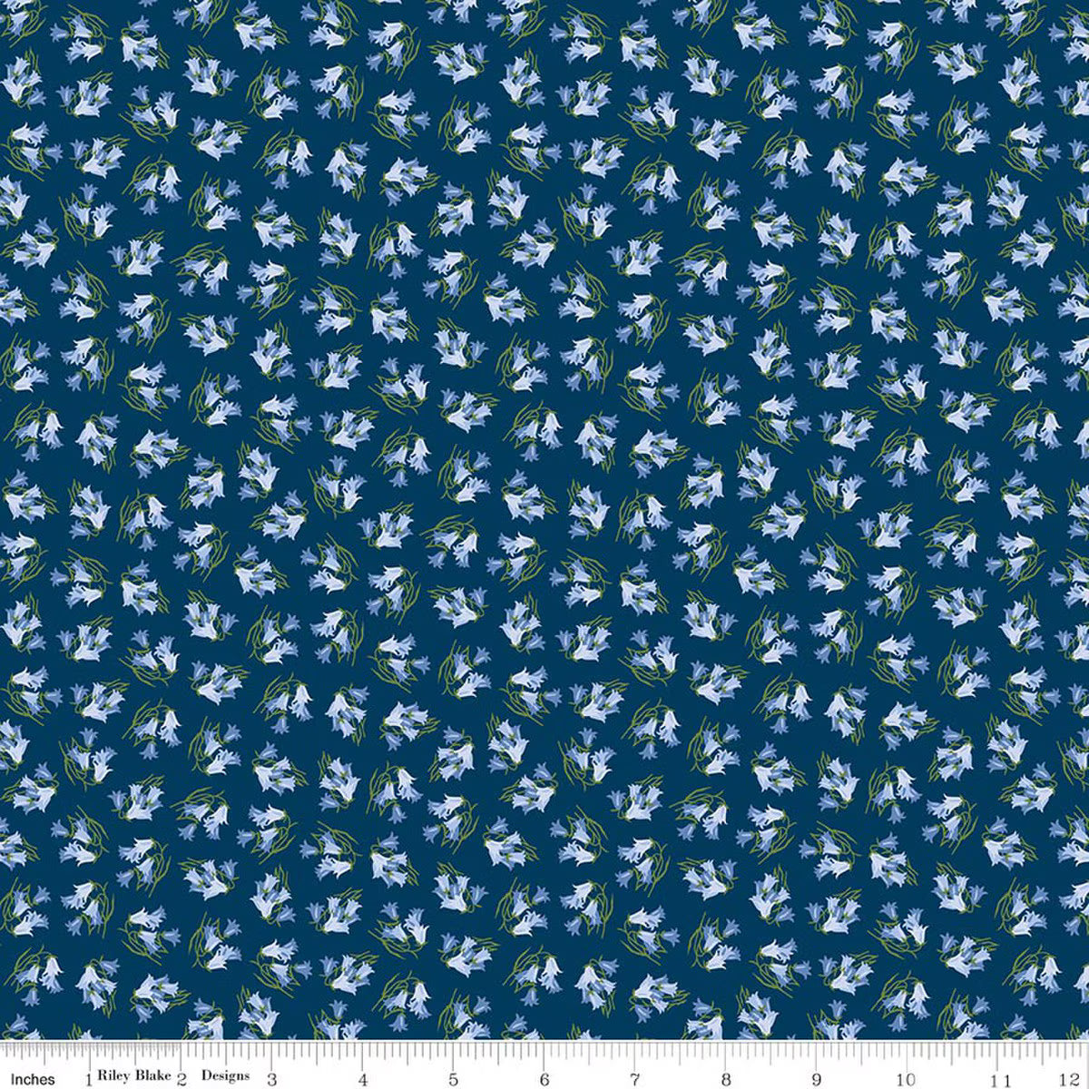 Foxglove - Quilting Cotton Fabric - Bluebells - Oxford Blue