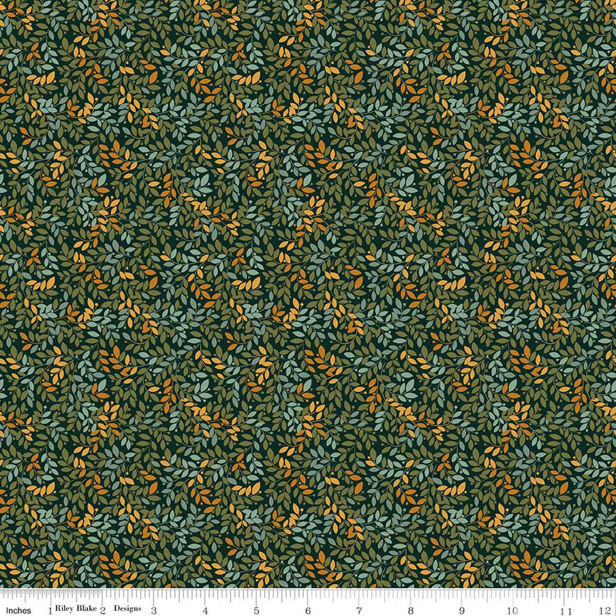 Worth Repeating - Quilting Cotton Fabric - Leaves - Dark Green
