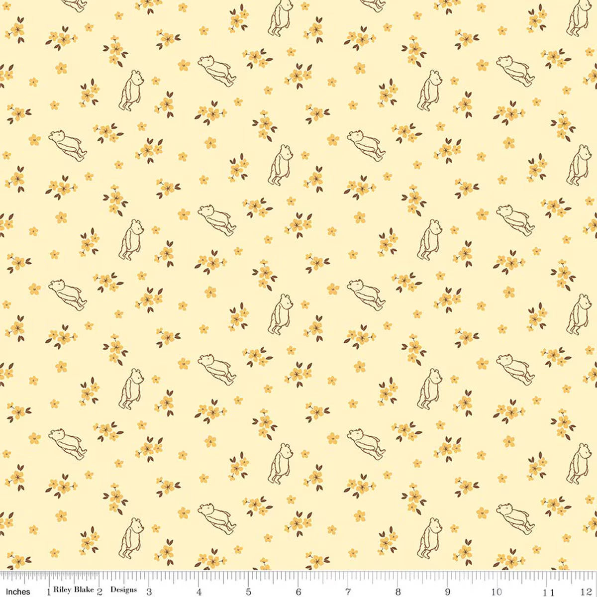 Winnie-The-Pooh – Quilting Cotton Fabric – Baby Ditsy - Yellow