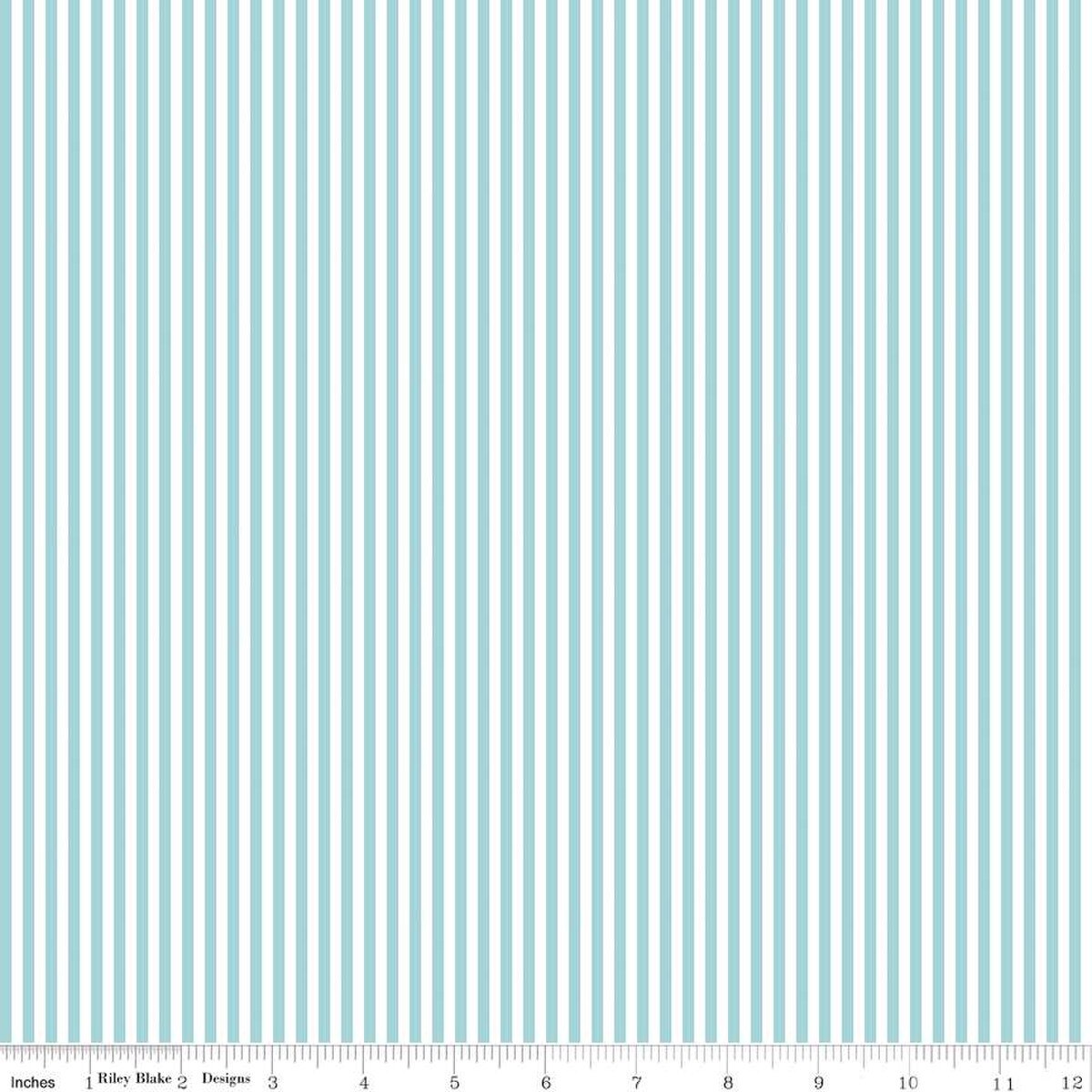 1/8" Stripe - Quilting Cotton Fabric - Aqua