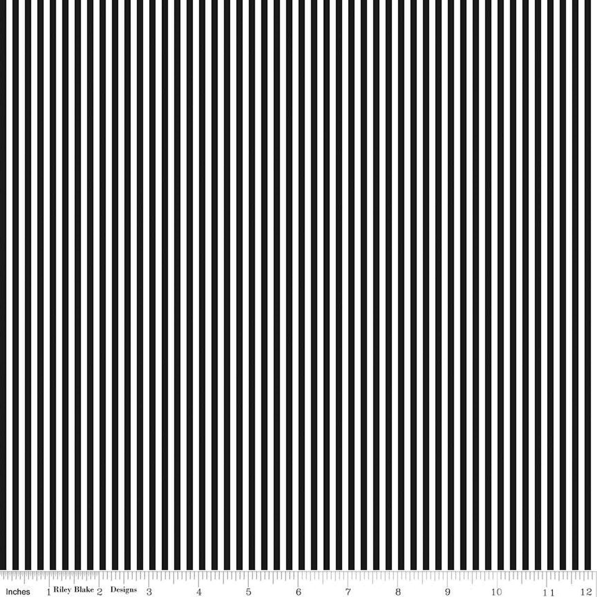 1/8" Stripe - Quilting Cotton Fabric - Black