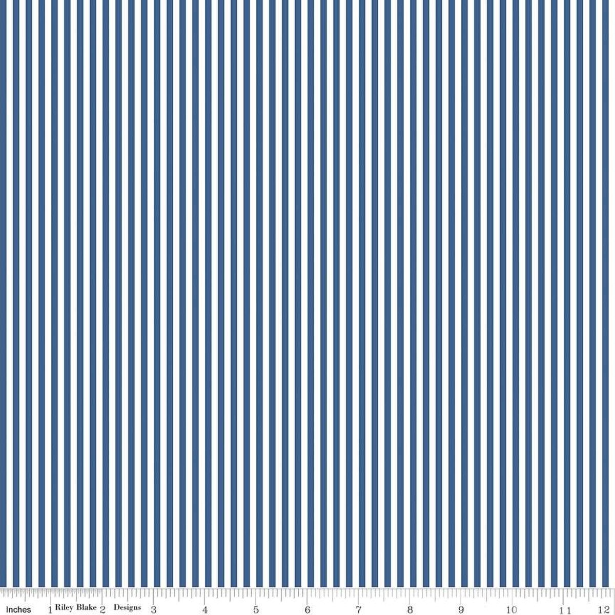 1/8" Stripe - Quilting Cotton Fabric - Denim