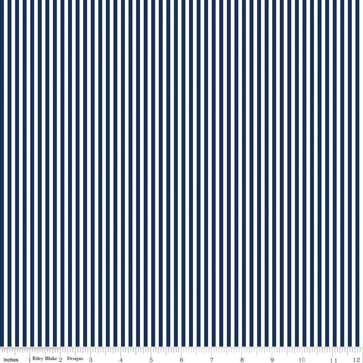 1/8" Stripe - Quilting Cotton Fabric - Navy
