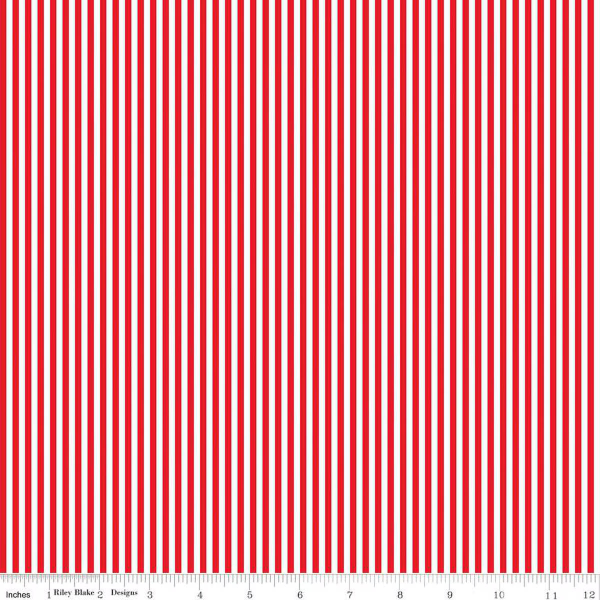 1/8" Stripe - Quilting Cotton Fabric - Red