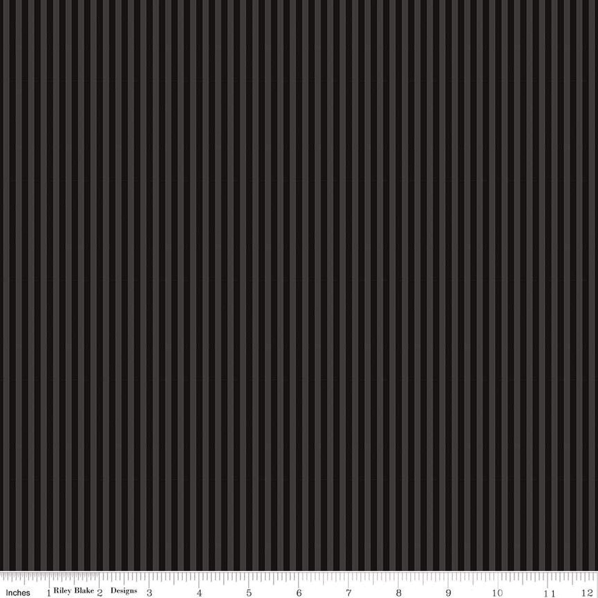 1/8" Tonal Stripe - Quilting Cotton Fabric - Black