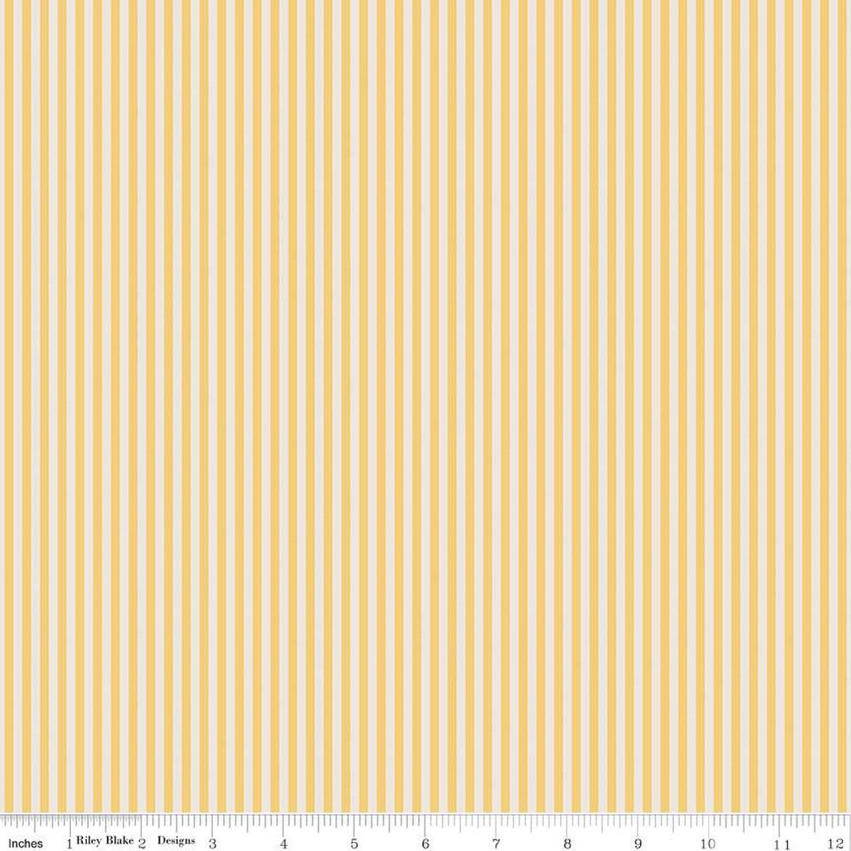 1/8" Stripe on Ivory - Quilting Cotton Fabric - Honey