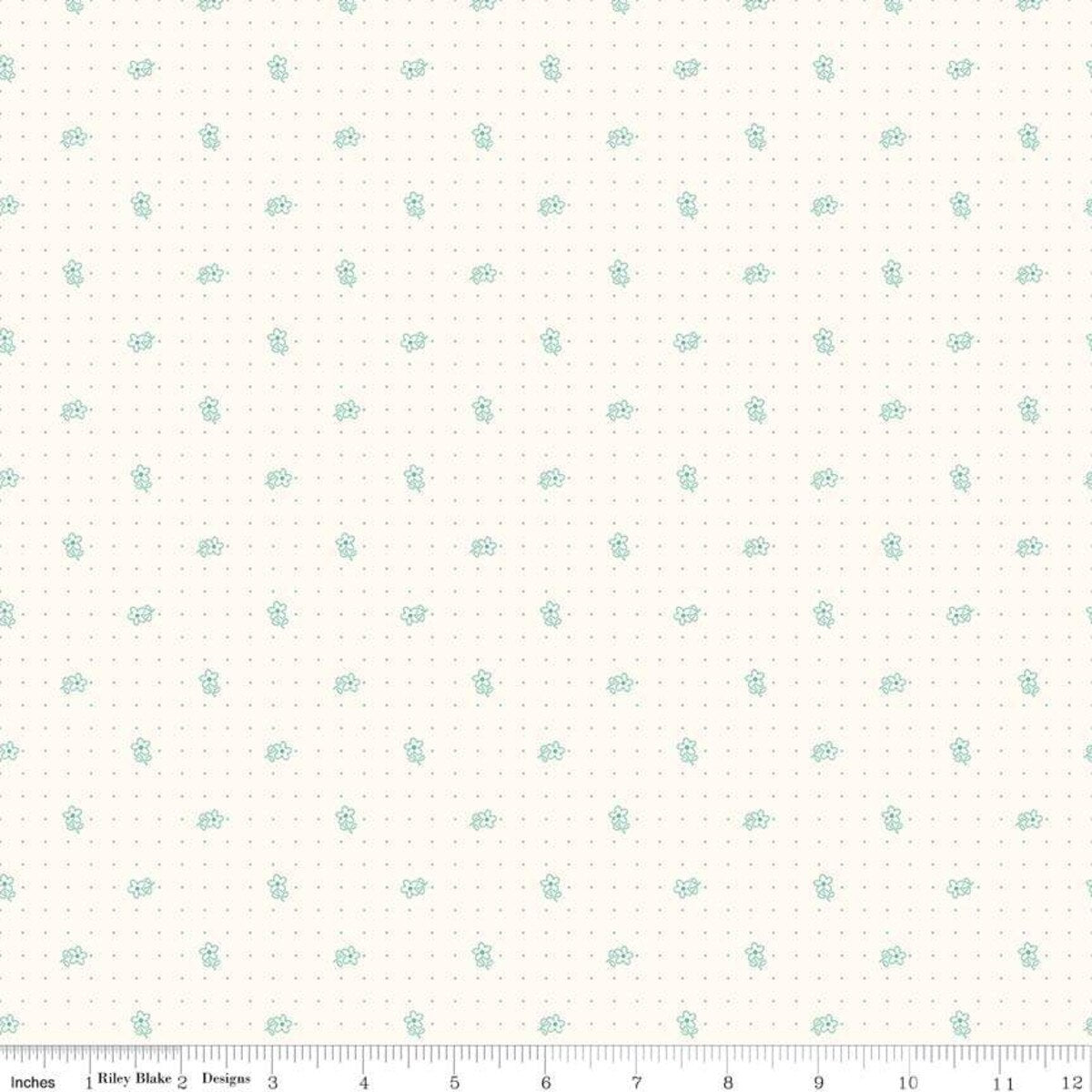 Bee Backgrounds – Quilting Cotton Fabric – Daisy – Teal