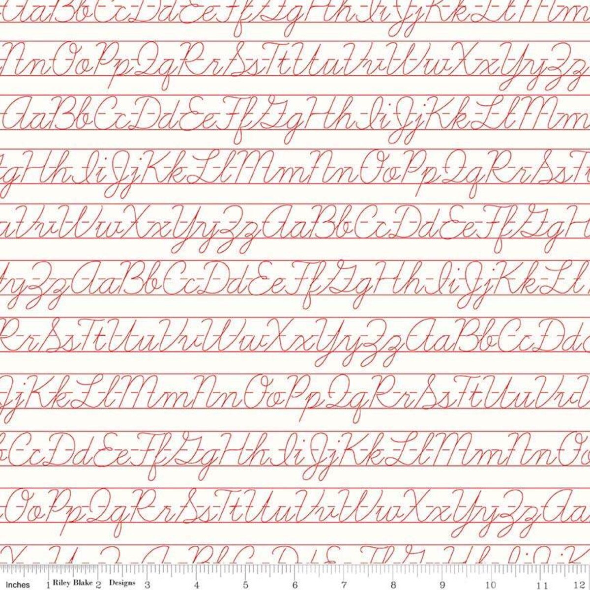 Bee Backgrounds – Quilting Cotton Fabric – Penmanship - Red