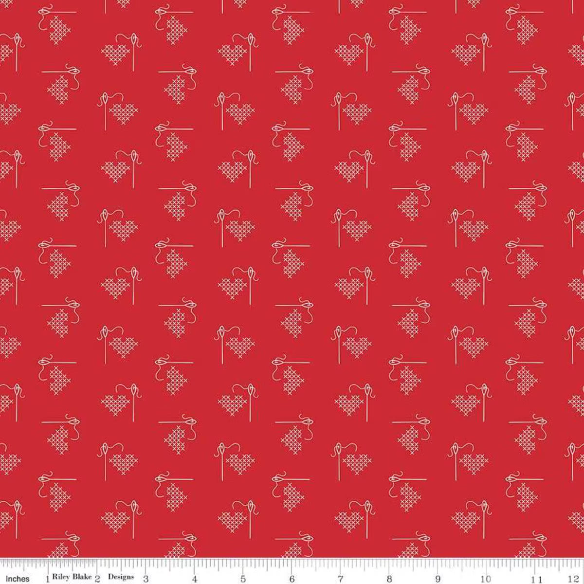 Bee Basics – Quilting Cotton Fabric – Heart - Red