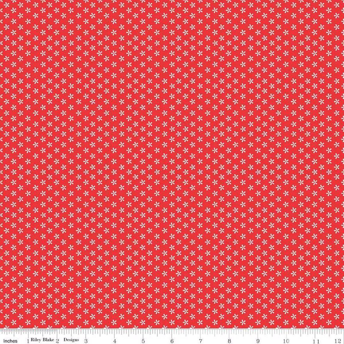 Bee Basics – Quilting Cotton Fabric – Tiny Daisy - Red