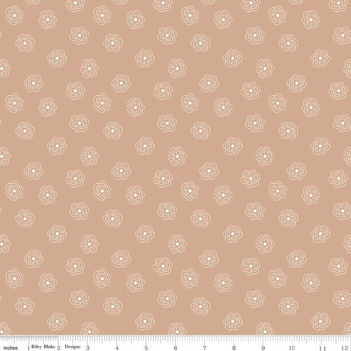 Bee Basics – Quilting Cotton Fabric – Blossom - Nutmeg