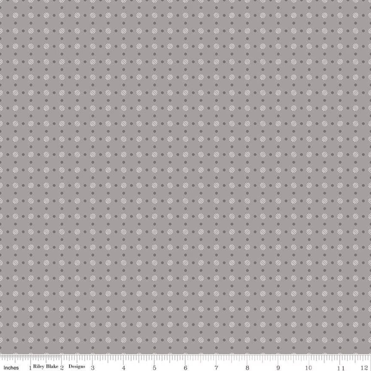 Bee Basics – Quilting Cotton Fabric – Polka Dot - Gray