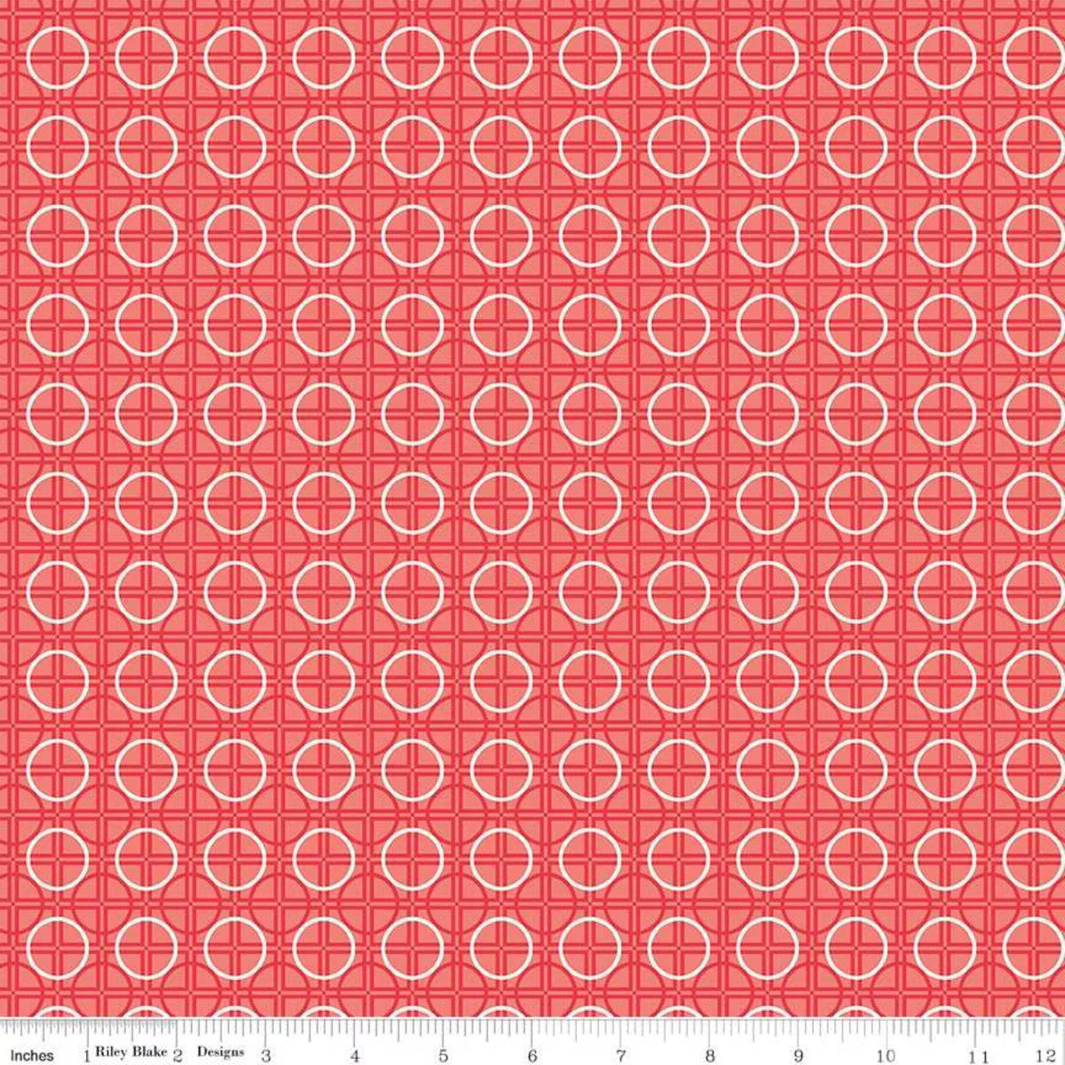 Bee Basics – Quilting Cotton Fabric – Circle - Red