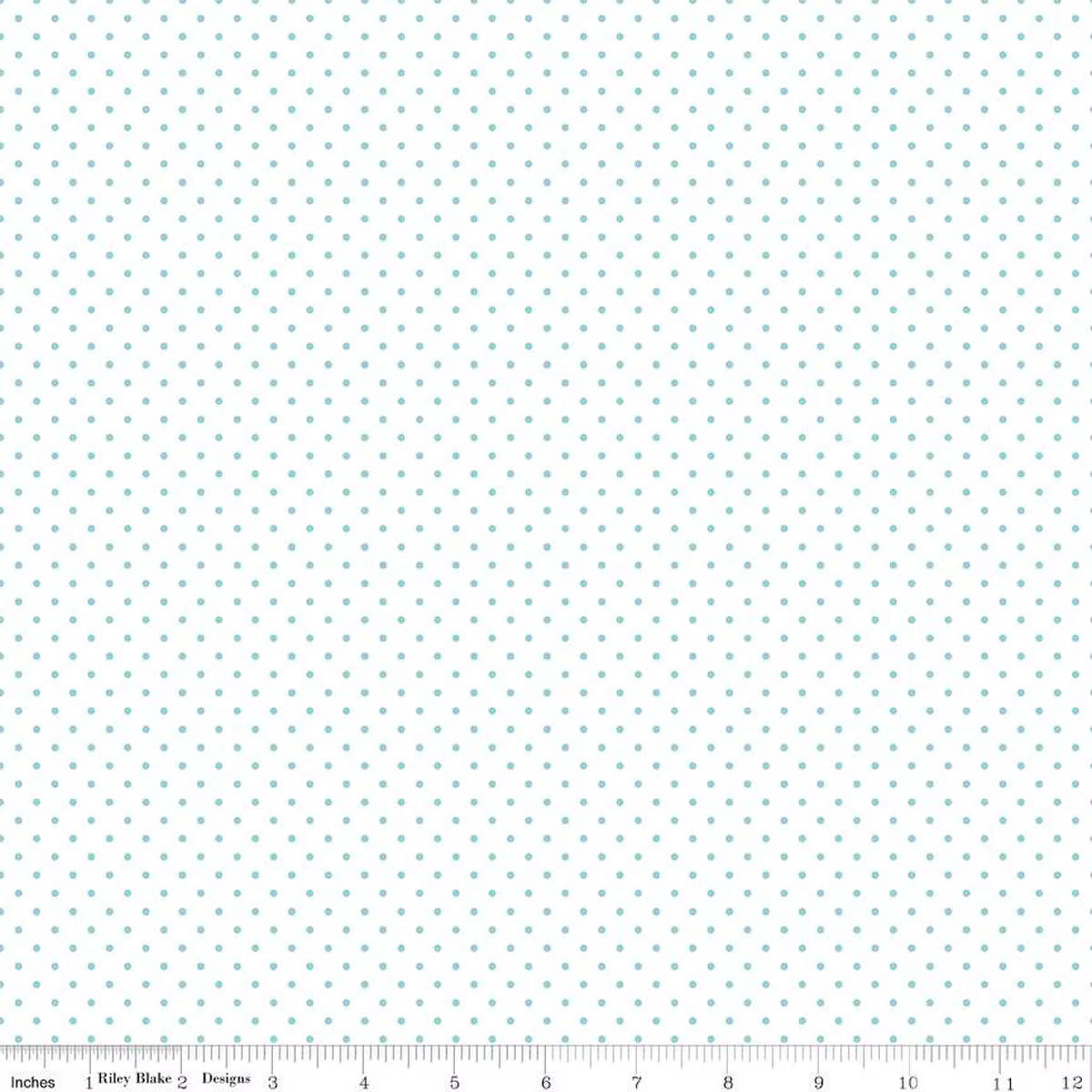 Swiss Dot on White - Quilting Cotton Fabric - Aqua