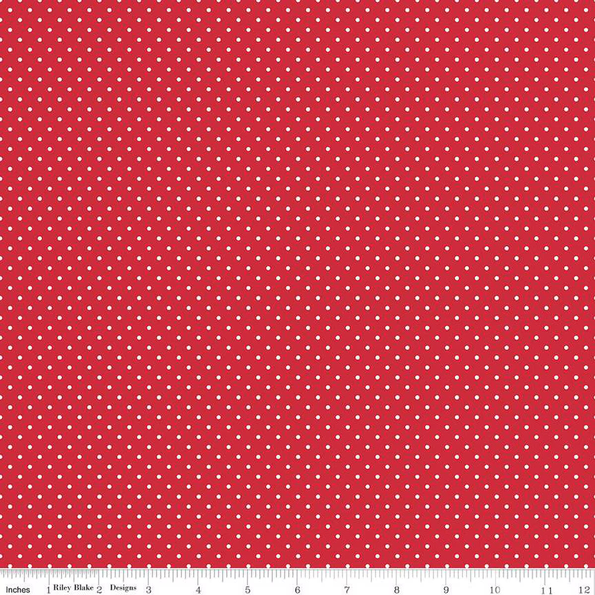 Swiss Dot - Quilting Cotton Fabric - Red
