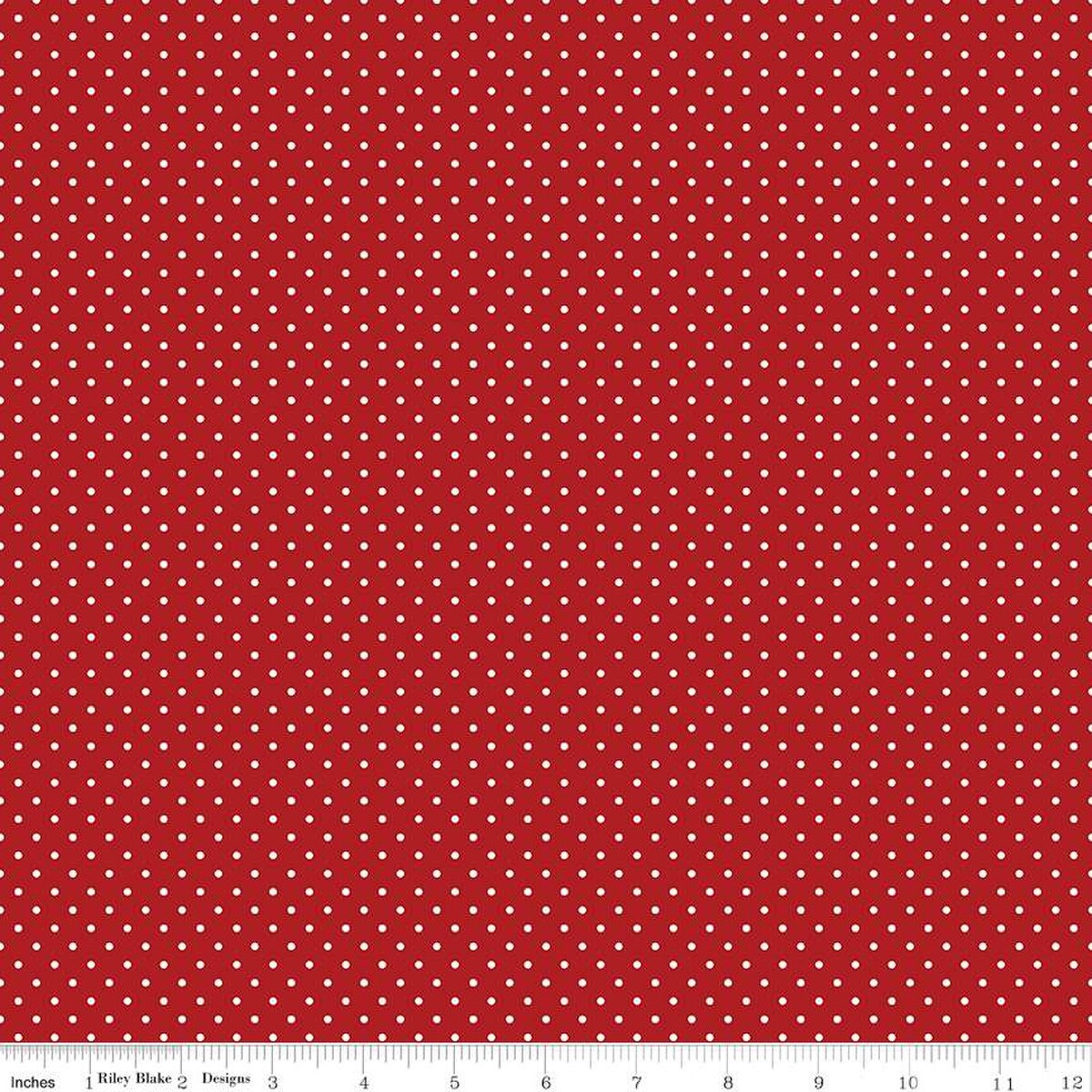 Swiss Dot - Quilting Cotton Fabric - Barn Red