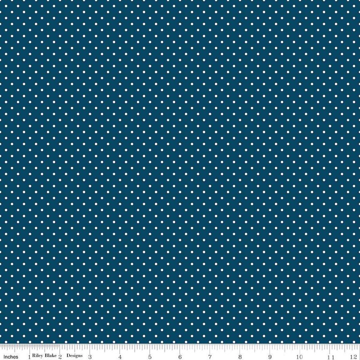 Swiss Dot - Quilting Cotton Fabric - Oxford Blue