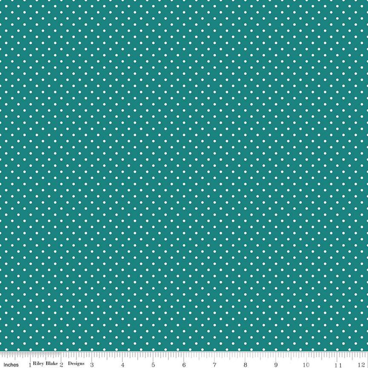 Swiss Dot - Quilting Cotton Fabric - Teal