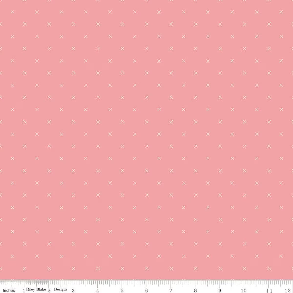 Bee Cross Stitch – Quilting Cotton Fabric – Coral